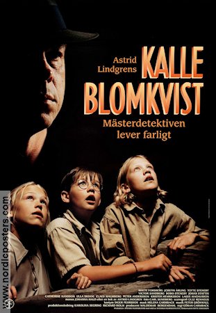 Kalle Blomkvist Mästerdetektiven lever farligt 1996 movie poster Malte Forsberg Krister Henriksson Ulla Skoog Claes Malmberg Göran Carmback Writer: Astrid Lindgren