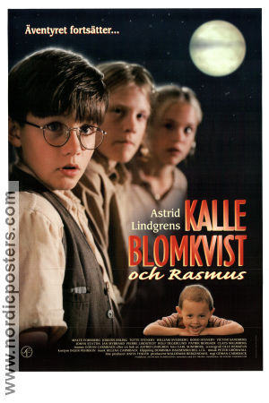 Kalle Blomkvist och Rasmus 1997 movie poster Totte Steneby Göran Carmback Writer: Astrid Lindgren