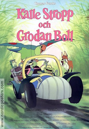 Kalle Stropp och Grodan Boll 1988 movie poster Thomas Funck Jan Gissberg Animation