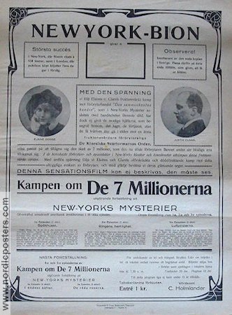 Kampen om de sju millionerna 1917 movie poster Find more: Silent movie