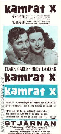 Comrade X 1940 movie poster Clark Gable Hedy Lamarr Oskar Homolka King Vidor