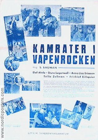 Kamrater i vapenrocken 1938 poster Sture Lagerwall Elof Ahrle Annalisa Ericson Schamyl Bauman