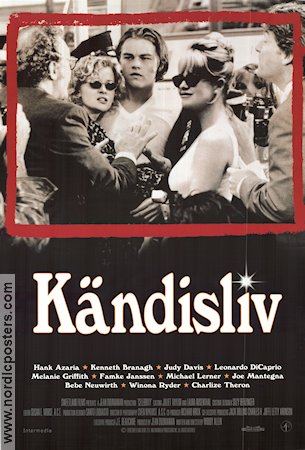 Kändisliv 1998 poster Kenneth Branagh Judy Davis Leonardo DiCaprio Woody Allen