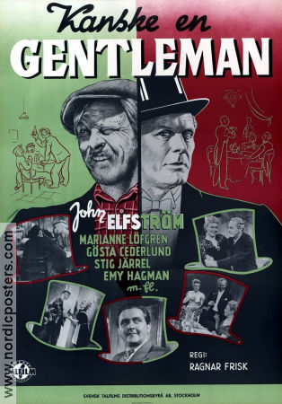 Kanske en gentleman 1950 movie poster John Elfström Stig Järrel