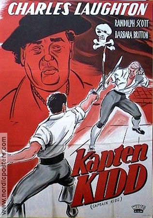 Captain Kidd 1945 movie poster Charles Laughton Adventure and matine