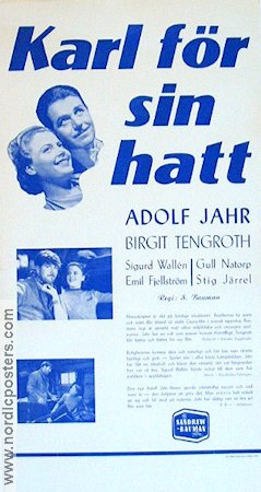Karl för sin hatt 1940 poster Birgit Tengroth Adolf Jahr Sigurd Wallén Schamyl Bauman