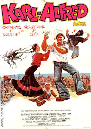 Popeye 1980 movie poster Robin Williams Shelley Duvall Ray Walston Robert Altman From comics