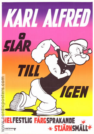 Karl-Alfred slår till igen 1970 poster Karl-Alfred Popeye Dave Fleischer Animerat Från serier