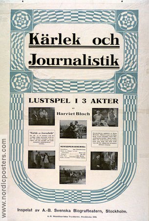 Kärlek och journalistik 1916 movie poster Harriet Bloch