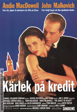 Kärlek på kredit 1990 poster John Malkovich Andie MacDowell Michael Lindsay-Hogg