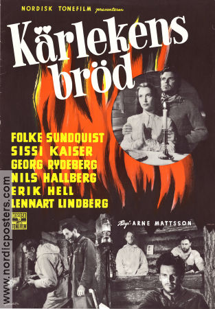 Kärlekens bröd 1953 movie poster Folke Sundquist Georg Rydeberg Nils Hallberg Sigrid Kaiser Arne Mattsson