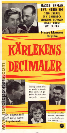 Kärlekens decimaler 1960 movie poster Eva Henning Christina Schollin Stig Järrel Sigge Fürst Eva Dahlbeck Siv Ericks Hasse Ekman