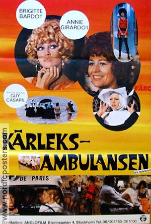 Kärleksambulansen 1970 poster Brigitte Bardot Annie Girardot Jean Carmet Guy Casaril Medicin och sjukhus