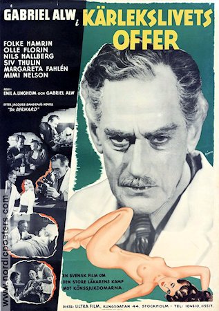 Kärlekslivets offer 1944 movie poster Gabriel Alw Medicine and hospital