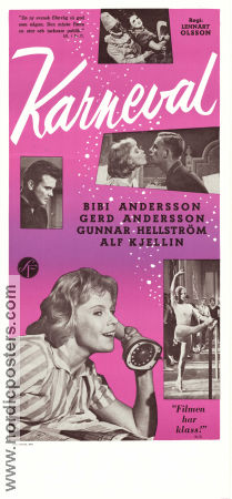 Karneval 1961 movie poster Bibi Andersson Gerd Andersson Gunnar Hellström Lennart Olsson Ballet Telephones