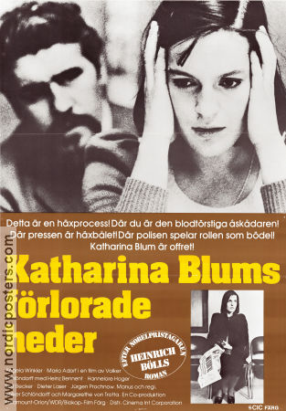 Die verlorene Ehre der Katharina Blum 1975 movie poster Angela Winkler Mario Adorf Dieter Laser Volker Schlöndorff Writer: Heinrich Böll