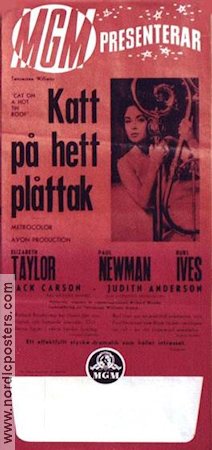 Cat on a Hot Tin Roof 1958 movie poster Elizabeth Taylor Paul Newman Burl Ives
