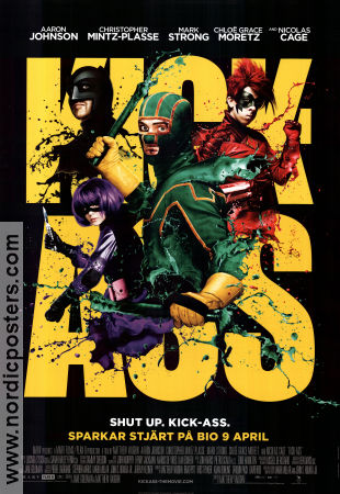 Kick-Ass 2010 movie poster Aaron Taylor-Johnson Nicolas Cage Chloe Grace Moretz Matthew Vaughn