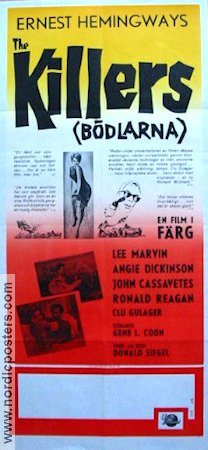 The Killers 1965 movie poster Lee Marvin John Cassavetes Writer: Ernest Hemingway