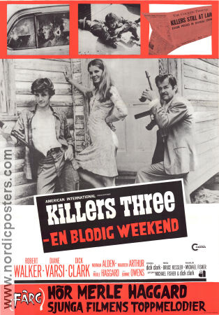 Killers Three 1968 movie poster Robert Walker Diane Varsi Dick Clark Bruce Kessler Guns weapons