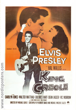 King Creole 1958 movie poster Elvis Presley Carolyn Jones Walter Matthau Michael Curtiz Rock and pop Musicals