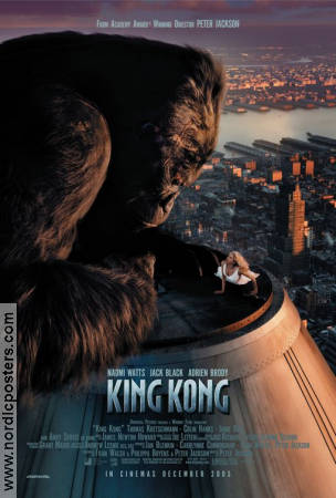 King Kong 2005 movie poster Naomi Watts Jack Black Adrien Brody Peter Jackson