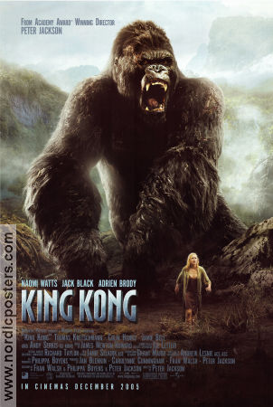 King Kong 2005 movie poster Naomi Watts Jack Black Adrien Brody Peter Jackson