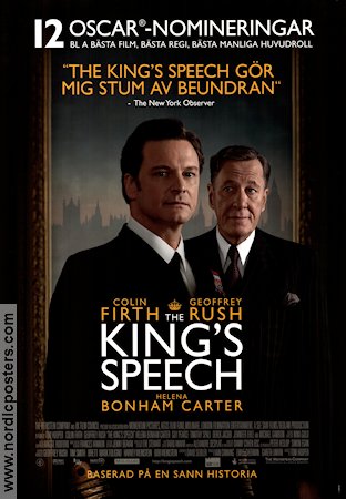 The King´s Speech 2010 movie poster Colin Firth Geoffrey Rush Helena Bonham Carter Tom Hooper