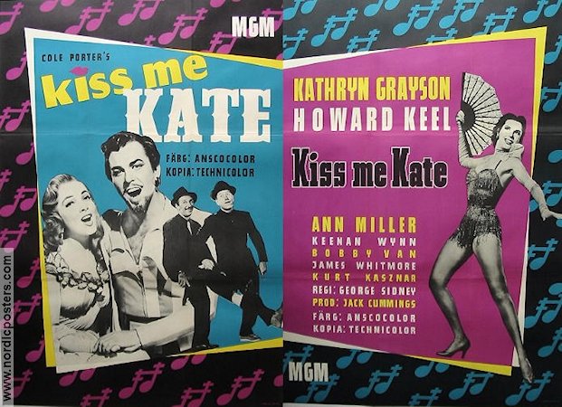 Kiss Me Kate 1954 movie poster Kathryn Grayson Howard Keel Ann Miller Musicals