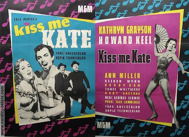 Kiss Me Kate 1954 movie poster Kathryn Grayson Howard Keel Ann Miller George Sidney Musicals