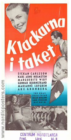 Klackarna i taket 1952 movie poster Sickan Carlsson Karl-Arne Holmsten Marguerite Viby Tre knas Rune Redig