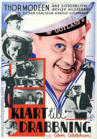 Klart till drabbning 1937 movie poster Thor Modéen Åke Söderblom Sickan Carlsson