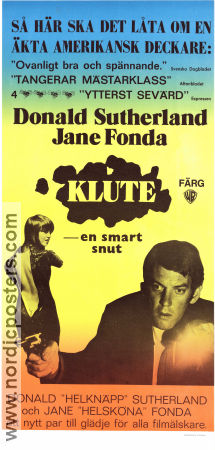 Klute 1971 movie poster Jane Fonda Donald Sutherland Alan J Pakula Police and thieves