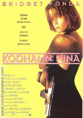 Point of No Return 1993 movie poster Bridget Fonda Gabriel Byrne Dermot Mulroney John Badham Guns weapons