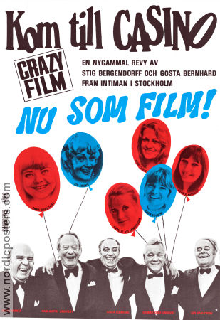 Kom till Casino 1975 movie poster Gösta Krantz Carl-Gustaf Lindstedt Anna Sundqvist Siv Ericks Bibbi Carlo Gunnar Knas Lindkvist Gus Dahlström Gösta Bernhard Find more: Revy Find more: Intiman