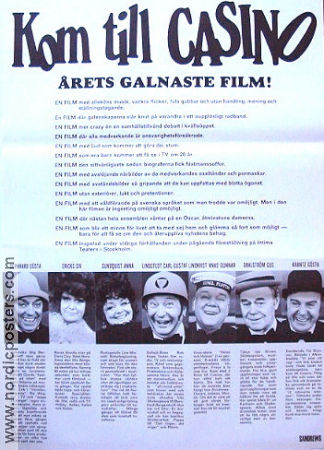 Kom till Casino 1975 movie poster Gösta Krantz Carl-Gustaf Lindstedt Anna Sundqvist Siv Ericks Bibbi Carlo Gunnar Knas Lindkvist Gus Dahlström Gösta Bernhard Find more: Revy Find more: Intiman