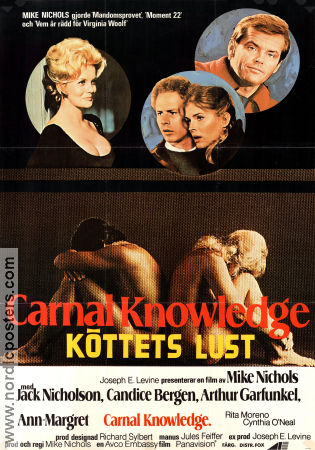 Carnal Knowledge 1971 movie poster Ann-Margret Jack Nicholson Art Garfunkel Candice Bergen Mike Nichols