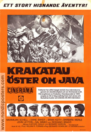 Krakatau öster om Java 1968 poster Maximilian Schell Diane Baker Brian Keith Bernard L Kowalski