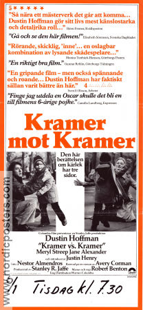 Kramer vs Kramer 1979 movie poster Dustin Hoffman Meryl Streep Jane Alexander Robert Benton Kids