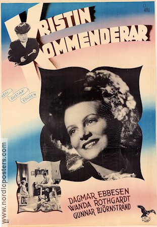 Kristin kommenderar 1946 movie poster Dagmar Ebbesen Wanda Rothgardt Gunnar Björnstrand Gustaf Edgren