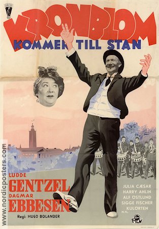 Kronblom kommer till stan 1949 movie poster Ludde Gentzel Dagmar Ebbesen Find more: Stockholm From comics