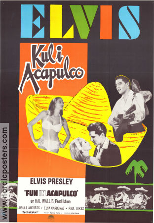 Kul i Acapulco 1963 poster Elvis Presley Ursula Andress Elsa Cardenas Richard Thorpe Musikaler