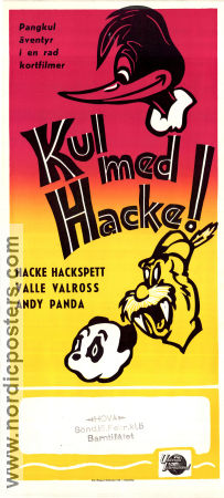 Kul med Hacke 1952 movie poster Woody Woodpecker Hacke Hackspett Andy Panda Valle Valross Walter Lantz Animation