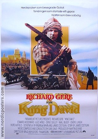 King David 1985 movie poster Richard Gere Sword and sandal Religion