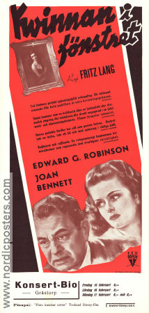The Woman in the Window 1944 movie poster Edward G Robinson Joan Bennett Raymond Massey Fritz Lang Film Noir