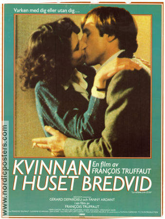 La Femme d´a Coté 1981 movie poster Gerard Depardieu Fanny Ardant Henri Garcin Francois Truffaut