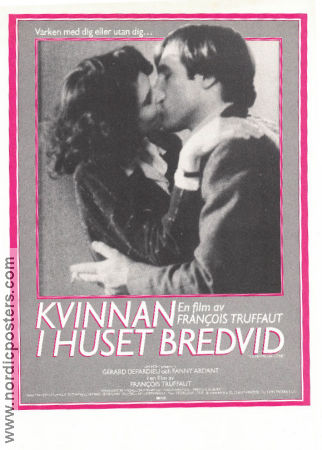 Kvinnan i huset bredvid 1981 poster Gerard Depardieu Fanny Ardant Henri Garcin Francois Truffaut