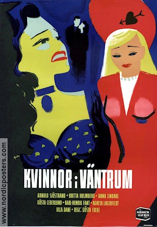 Kvinnor i väntrum 1946 movie poster Arnold Sjöstrand Britta Holmberg Anna Lindahl Medicine and hospital