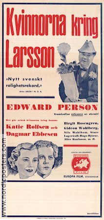Kvinnorna kring Larsson 1934 movie poster Edvard Persson Gideon Wahlberg Katie Rolfsen Schamyl Bauman