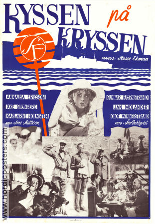 Kyssen på kryssen 1950 movie poster Annalisa Ericson Gunnar Björnstrand Karl-Arne Holmsten Arne Mattsson Travel